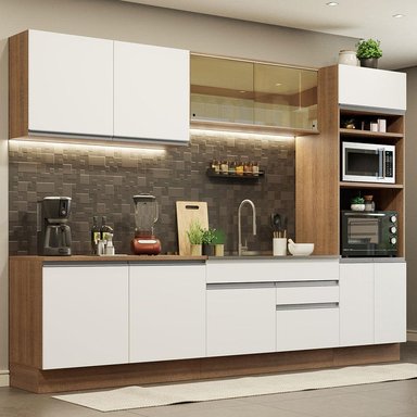 MUEBLE DE COCINA MADESA GLAMY INTEGRAL 310 CM MARRÓN/BLANCO 01 - 2