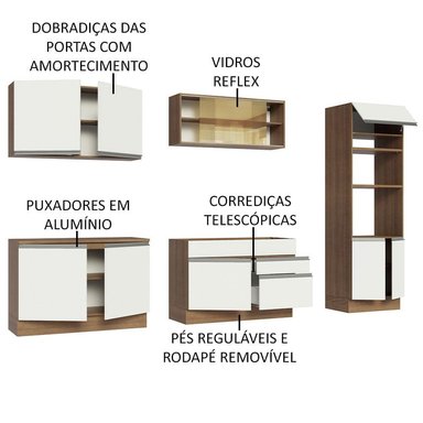 MUEBLE DE COCINA MADESA GLAMY INTEGRAL 310 CM MARRÓN/BLANCO 01 - 4