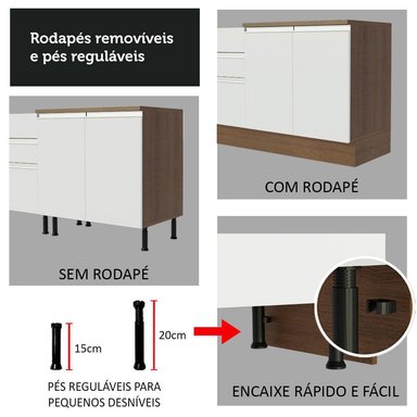 MUEBLE DE COCINA MADESA GLAMY INTEGRAL 310 CM MARRÓN/BLANCO 01 - 8