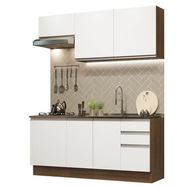 MUEBLE DE COCINA MADESA GLAMY INTEGRAL 180 CM MARRÓN/BLANCO 07