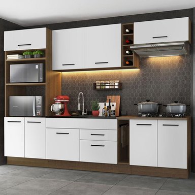 MUEBLE DE COCINA MADESA AGATA INTEGRAL 290 CM MARRÓN/BLANCO 01 - 2
