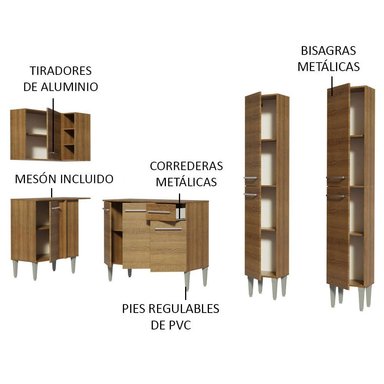 MUEBLE DE COCINA INTEGRAL EMILLY MUSIC 293 CM MARRÓN 02 - 4