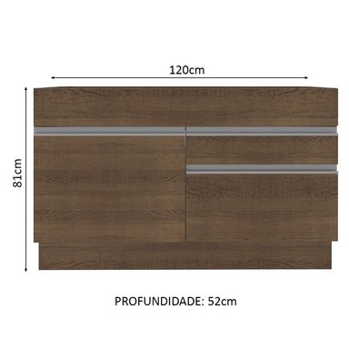 MUEBLE DE COCINA MADESA GLAMY 2 CAJONES 1 PUERTA Y 10 CM MARRÓN - 2