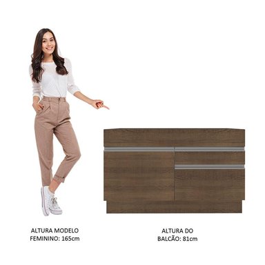 MUEBLE DE COCINA MADESA GLAMY 2 CAJONES 1 PUERTA Y 10 CM MARRÓN - 5