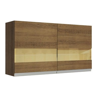 ALACENA DE COCINA GLAMY 120 CM 2 PUERTAS CON CRISTAL REFLEX - MARRÓN - 1