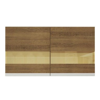 ALACENA DE COCINA GLAMY 120 CM 2 PUERTAS CON CRISTAL REFLEX - MARRÓN - 6