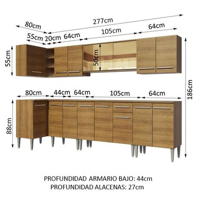 MUEBLE DE COCINA MADESA EMILLY INTEGRAL MEGA 357 CM MARRÓN 03 - 3