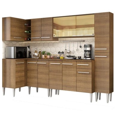 MUEBLE DE COCINA INTEGRAL EMILLY WAVE 325 CM MARRÓN 04 - 1