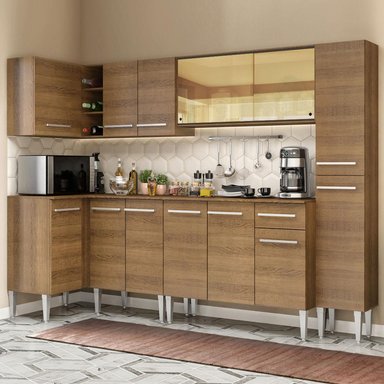 MUEBLE DE COCINA INTEGRAL EMILLY WAVE 325 CM MARRÓN 04 - 2