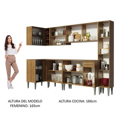 MUEBLE DE COCINA INTEGRAL EMILLY WAVE 325 CM MARRÓN 04 - 5
