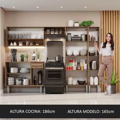MUEBLE DE COCINA INTEGRAL EMILLY 261 CM MARRÓN 02 - 6