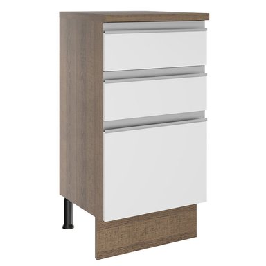 MUEBLE DE COCINA MADESA GLAMY 3 CAJONES 40 CM MARRÓN/BLANCO