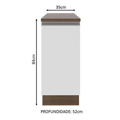 MUEBLE DE COCINA MADESA GLAMY 1 PUERTA 35 CM MARRÓN/BLANCO - 2