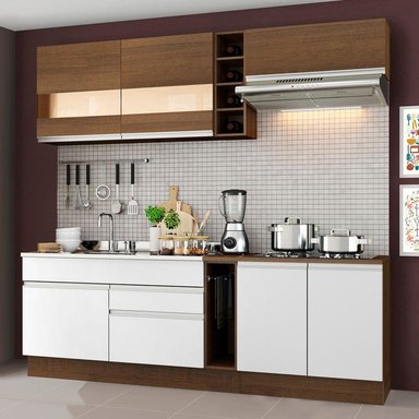 MUEBLE DE COCINA MADESA GLAMY INTEGRAL PARMA 220 CM MARRÓN/BLANCO/MARRÓN 02 - 2