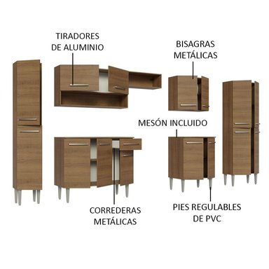 MUEBLE DE COCINA INTEGRAL EMILLY 325 CM MARRÓN 02 - 4