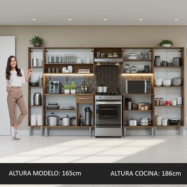 MUEBLE DE COCINA INTEGRAL EMILLY 325 CM MARRÓN 02 - 5