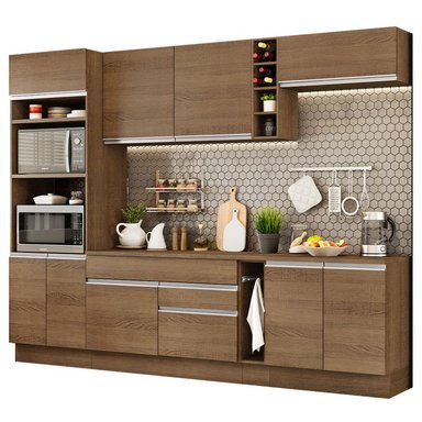 MUEBLE DE COCINA MADESA GLAMY INTEGRAL VICENZA 290 CM MARRÓN 12