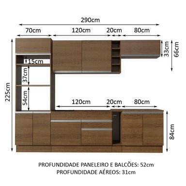 MUEBLE DE COCINA MADESA GLAMY INTEGRAL VICENZA 290 CM MARRÓN 12 - 3