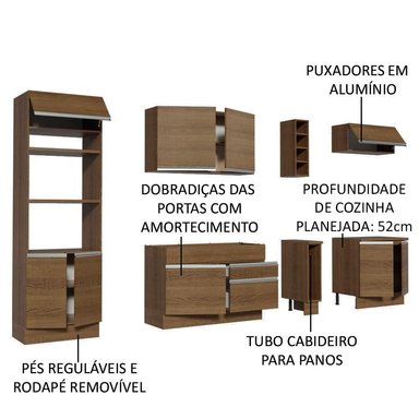 MUEBLE DE COCINA MADESA GLAMY INTEGRAL VICENZA 290 CM MARRÓN 12 - 4