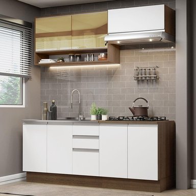 MUEBLE DE COCINA MADESA GLAMY INTEGRAL 200 CM MARRÓN/BLANCO 03 - 2