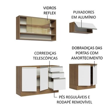 MUEBLE DE COCINA MADESA GLAMY INTEGRAL 200 CM MARRÓN/BLANCO 03 - 4