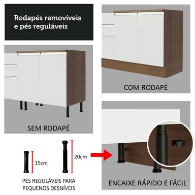 MUEBLE DE COCINA MADESA GLAMY INTEGRAL 200 CM MARRÓN/BLANCO 03 - 9