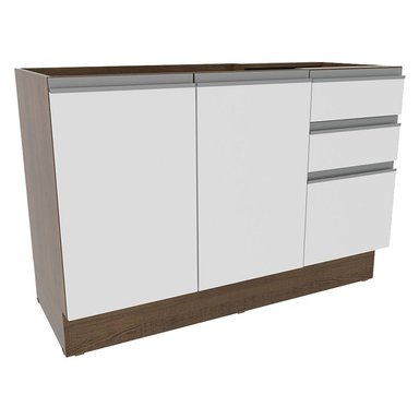 MUEBLE DE COCINA MADESA GLAMY 3 CAJONES 2 PUERTAS Y 120 CM MARRÓN/BLANCO