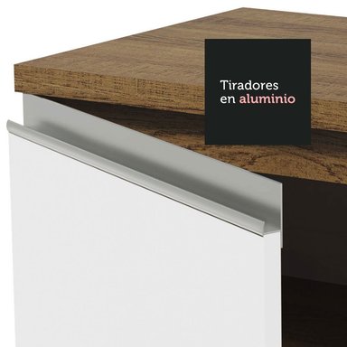 KIT MADESA GLAMY 3 CAJONES 2 MUEBLES DE COCINA 4 PUERTAS Y 200 CM MARRÓN/BLANCO - 5