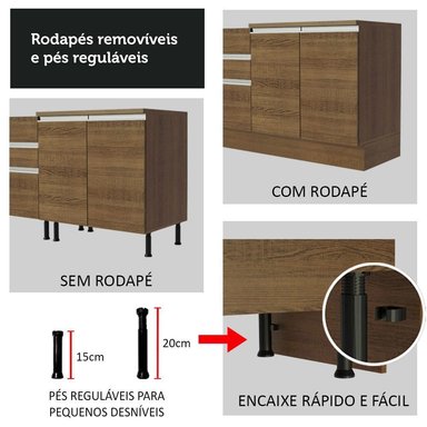 MUEBLE DE COCINA MADESA GLAMY TORRE PARA HORNOS 3 PUERTAS 70 CM MARRÓN - 8