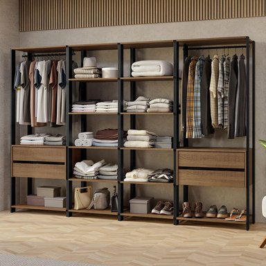 ROPERO MADESA MODULADO ABIERTO VALENCIA 258 CM 2 NEGRO - 2