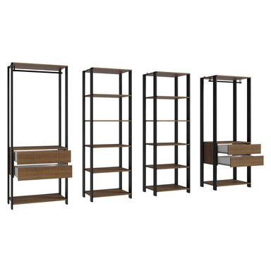 ROPERO MADESA MODULADO ABIERTO VALENCIA 258 CM 2 NEGRO - 4
