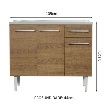 MUEBLE DE COCINA MADESA EMILLY 105 CM CON LAVADERO - 2