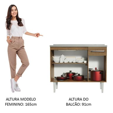 MUEBLE DE COCINA MADESA EMILLY 105 CM CON LAVADERO - 5