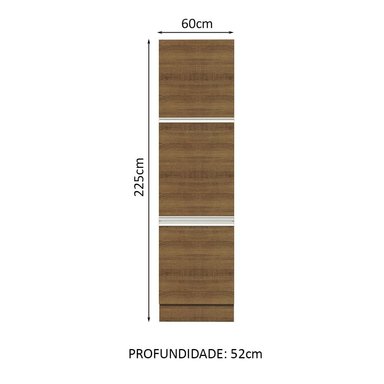MUEBLE DE COCINA MADESA GLAMY DESPENSA 3 PUERTAS 60 CM MARRÓN - 2
