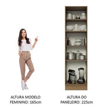 MUEBLE DE COCINA MADESA GLAMY DESPENSA 3 PUERTAS 60 CM MARRÓN - 6