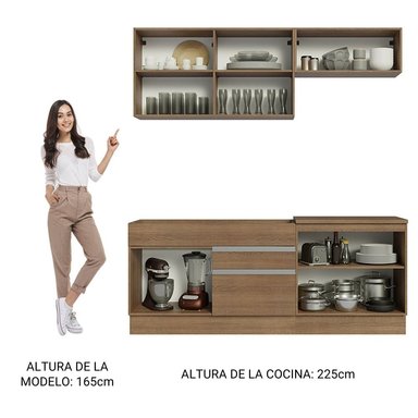 MUEBLE DE COCINA INTEGRAL GLAMY 200 CM - MARRÓN 07 - 5