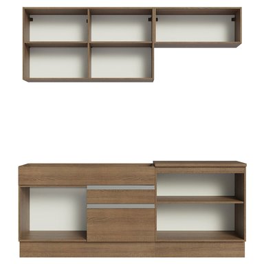 MUEBLE DE COCINA INTEGRAL GLAMY 200 CM - MARRÓN 07 - 10