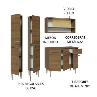 MUEBLE DE COCINA INTEGRAL EMILLY 169 CM MARRÓN 13 - 4