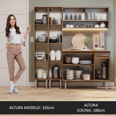 MUEBLE DE COCINA INTEGRAL EMILLY 169 CM MARRÓN 13 - 5