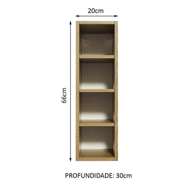 ALACENA DE COCINA MADESA GLAMY PORTA BOTELLAS CON 4 NICHOS 20 CM MARRÓN - 2