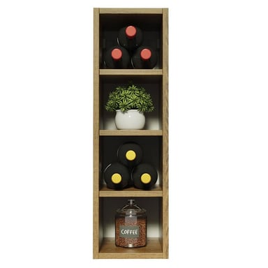 ALACENA DE COCINA MADESA GLAMY PORTA BOTELLAS CON 4 NICHOS 20 CM MARRÓN - 3