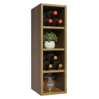 ALACENA DE COCINA MADESA GLAMY PORTA BOTELLAS CON 4 NICHOS 20 CM MARRÓN - 4