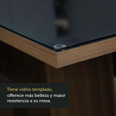 JUEGO COMEDOR MADESA 4 SILLAS MARRÓN AVRIL NEGRO PLATA - 4