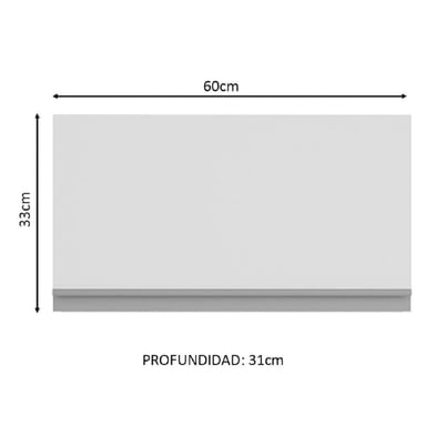 ALACENA DE COCINA MADESA GLAMY 1 PUERTA BASCULANTE 60 CM BLANCO - 2
