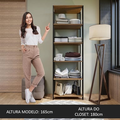 ROPERO MADESA VALENCIA 59 CM NEGRO MARRON - 5