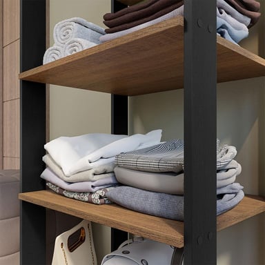 ROPERO MADESA VALENCIA 59 CM NEGRO MARRON - 6