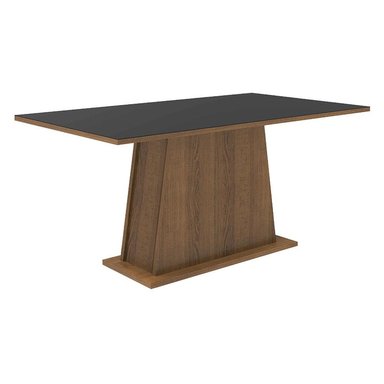 MESA DE COMEDOR RECTANGULAR 6 PUESTOS 5364 - MARRÓN/NEGRO