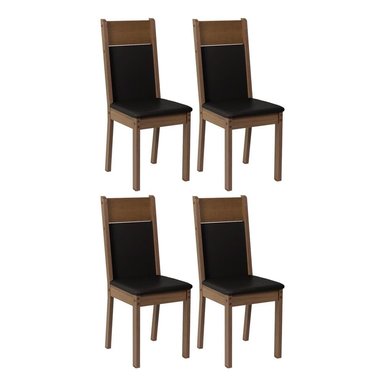 SILLAS COMEDOR MADESA NEGRO 4280 X4 MARRÓN
