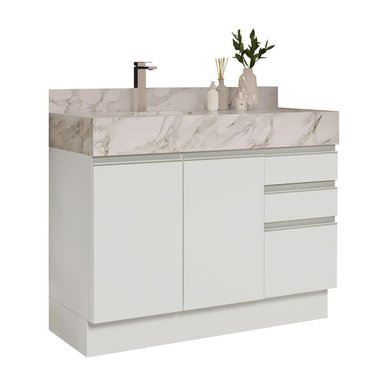 GABINETE MADESA BLANCO BAÑO 2 PUERTAS 3 CAJONES 120 CM