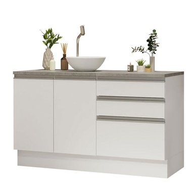 GABINETE MADESA BLANCO BAÑO 2 PUERTAS 3 CAJONES 140 CM